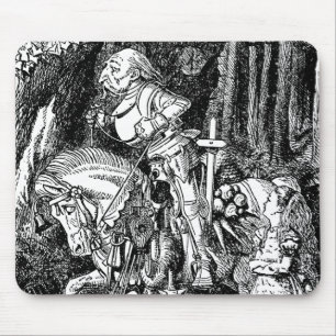Klassieke Alice in Wonderland Witte Ridder op Paar Muismat