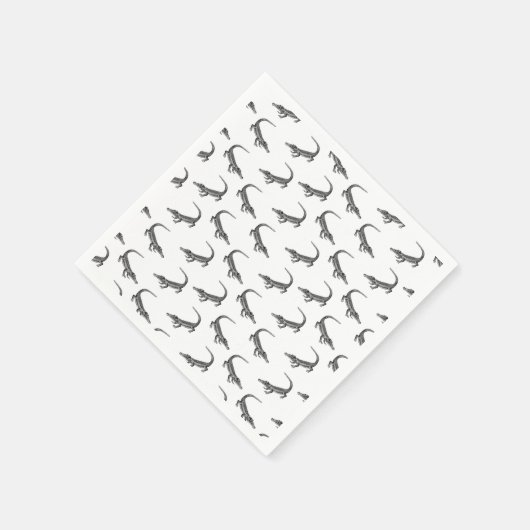 Klassieke alligator Print CUSTOM ACHTERGROND KLEUR Servet (Hoek)