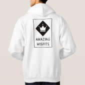 Klassieke AM Hoodie - Zwart op Wit (Achterkant)