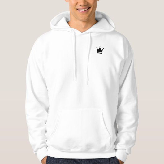 Klassieke AM Hoodie - Zwart op Wit (Voorkant)