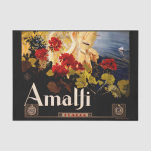 Klassieke Amalfi Italia Reis Grafische Poster Kuns Tissuepapier