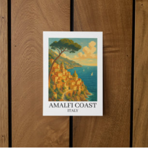 Klassieke Amalfi-kust Italië Illustratie Briefkaart