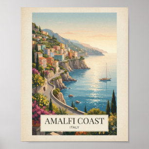 Klassieke Amalfi-kust Italië Reisposter Mediter Poster