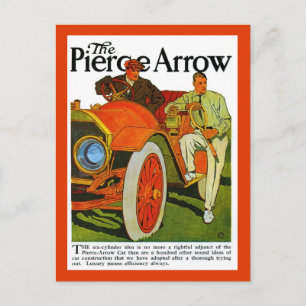  klassieke Amerikaanse 1900 Pierce Arrow-auto Briefkaart