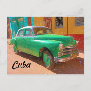 Klassieke Amerikaanse auto in Havana, Cuba-briefka Briefkaart