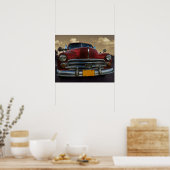 Klassieke Amerikaanse auto in Vinales, Cuba Poster (Keuken)