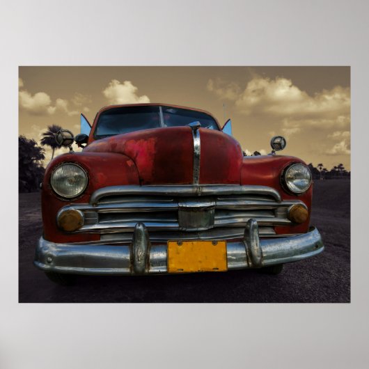 Klassieke Amerikaanse auto in Vinales, Cuba Poster (Voorkant)