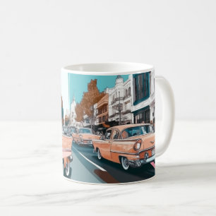 Klassieke Amerikaanse auto's Muur Kunstprint, Vint Koffiemok