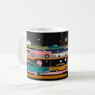 Klassieke Amerikaanse auto's Muur Kunstprint, Vint Koffiemok