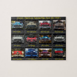 Klassieke Amerikaanse auto's uit de jaren vijftig. Legpuzzel