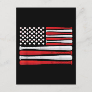 Klassieke Amerikaanse Baseball-vlag - honkbal Informatiekaartje