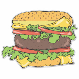 Klassieke Amerikaanse Cheeseburger Gourmet Burger Sticker
