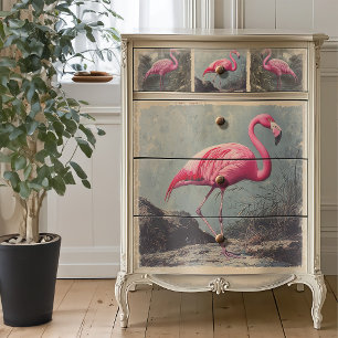 Klassieke Amerikaanse Flamingo Blauwe Decoupage Tissuepapier