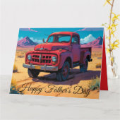 Klassieke Amerikaanse pick-up  Kaart (Gele Bloem)