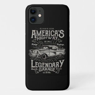 Klassieke Amerikaanse spierwagen Hotrod's Highwa iPhone 11 Hoesje