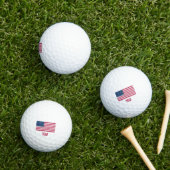 Klassieke Amerikaanse vlag met Initialen Gezegde E Golfballen (Insitu Gras)