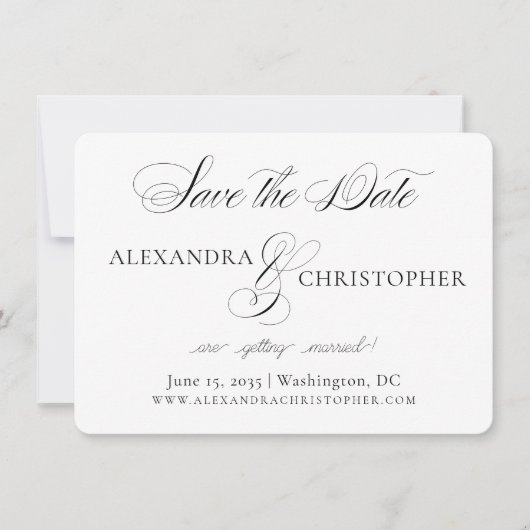 Klassieke Ampersand Save the Dates Kaart (Voorkant)