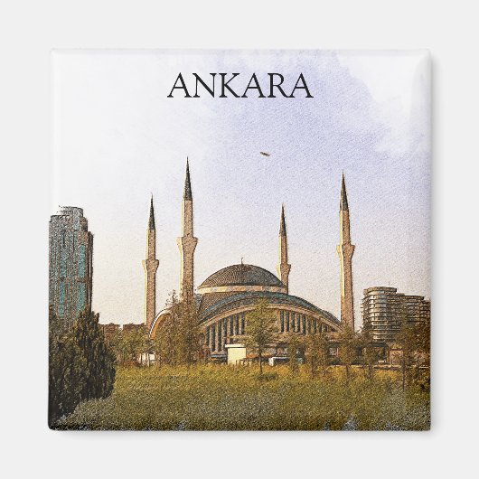 Klassieke Ankara Turkije Kocatepe Moskee Magneet (Voorkant)