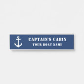 Klassieke Anker Kapitein's Cabin & Bootnaam Marine Deurbordje (Voorkant)