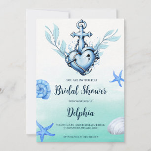 klassieke anker nautische bruiloft douche uitnodig kaart