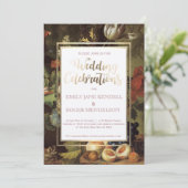 Klassieke antieke fruit stilleven trouwkaart kaart (Staand voorkant)