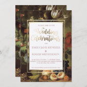 Klassieke antieke fruit stilleven trouwkaart kaart (Voorkant / Achterkant)