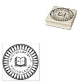 Klassieke Architectuur Houten Monogram Ex Libris Rubberstempel (Gestempeld)