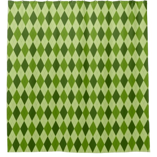 Klassieke Argyle Diamond Pset in Light Green Douchegordijn (Voorkant)