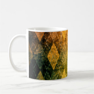 Klassieke argyle  groen gouden diamantpatroon koffiemok