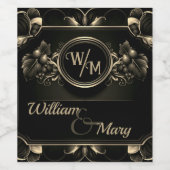 Klassieke Art Deco aangepaste viering Wijn Etiket (Enkel label)