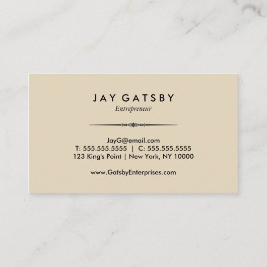 Klassieke Art Deco/Art Nouveau Visitekaartje (Achterkant)