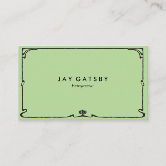 Klassieke Art Deco/Art Nouveau Visitekaartje (Voorkant)