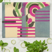 Klassieke Art Deco Jazz Pochoir Geometrisch Patroo Theedoek (Gevouwen)