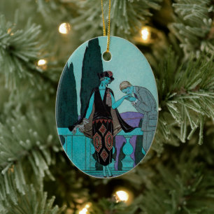 Klassieke Art Deco La Villa d'Este van George Barb Keramisch Ornament