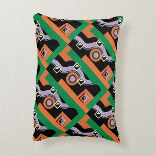 Klassieke Art Deco Pochoir Jazz Illustratiepatroon Accent Kussen