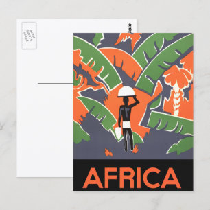 Klassieke Art Deco Reis, Inheemse in Afrikaanse Ju Briefkaart