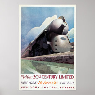 Klassieke Art Deco Treinreizen, 1938 Poster