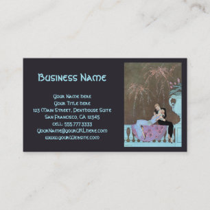 Klassieke Art Deco Vuurwerk Le Feu, George Barbier Visitekaartje