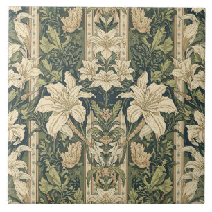 Klassieke Art Nouveau bloemrijke vintage esthetiek Tegeltje