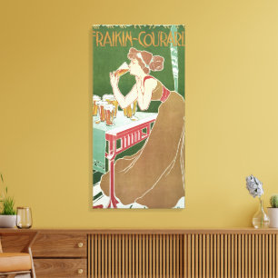 Klassieke Art Nouveau Brasserie Fraikin-Courard Bi Canvas Afdruk
