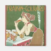 Klassieke Art Nouveau Brasserie Fraikin-Courard Bi Magneet (Voorkant)