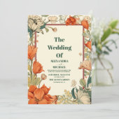 Klassieke Art Nouveau bruiloft Kaart (Staand voorkant)