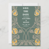 Klassieke Art Nouveau bruiloft Save The Date (Voorkant)