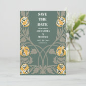 Klassieke Art Nouveau bruiloft Save The Date (Staand voorkant)