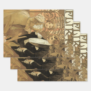 Klassieke Art Nouveau Flirt Biscuits, Alphonse Muc Inpakpapier Vel