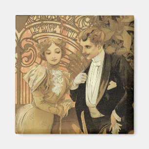 Klassieke Art Nouveau Flirt Biscuits, Alphonse Muc Magneet