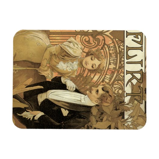 Klassieke Art Nouveau Flirt Biscuits, Alphonse Muc Magneet (Horizontaal)