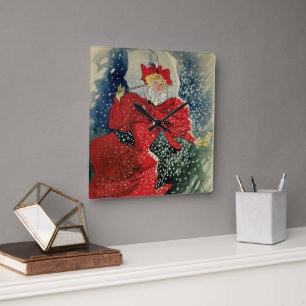 Klassieke Art Nouveau Geraudel Hoestpastilles Vierkante Klok