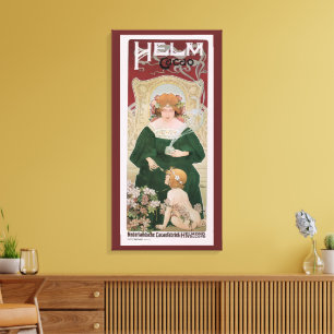 Klassieke Art Nouveau Helm Cacao door Privat Livem Canvas Afdruk