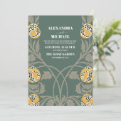 Klassieke Art Nouveau-huwelijk Kaart (Staand voorkant)